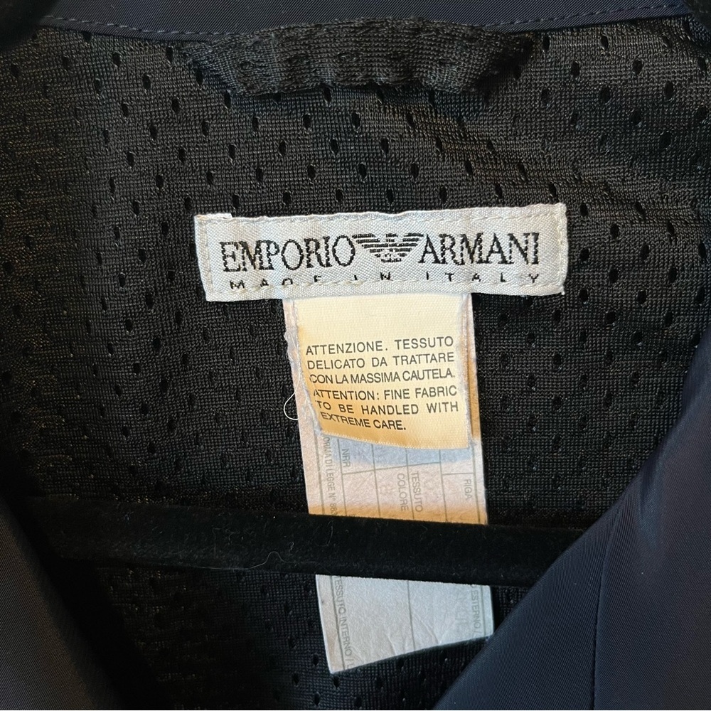 Emporio Armani Womens trench coat 6 US 42 Italy Navy blue Belted Double breasted - Picture 6 of 7